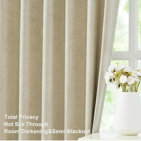 *NIB* Vision Home Pinch Pleated Light Filtering Window Curtains - Picture 2 of 6